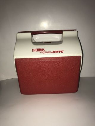 Vintage Red Thermos Lil Cool Date Cooler 7 Qts Quarts Usa Made
