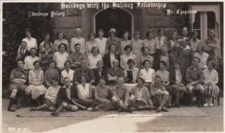 Old Vintage Photo People Holiday Fellowship Men Women Chepstow Priory 1930s F2