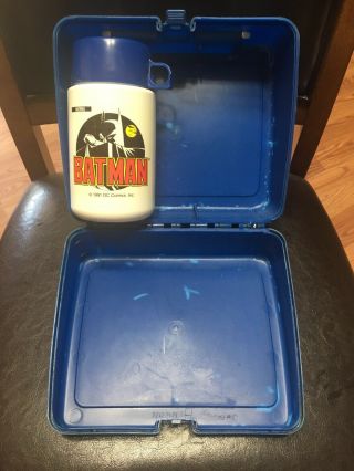 1991 Batman DC Comics Inc.  Plastic Lunch Box w/thermos 3