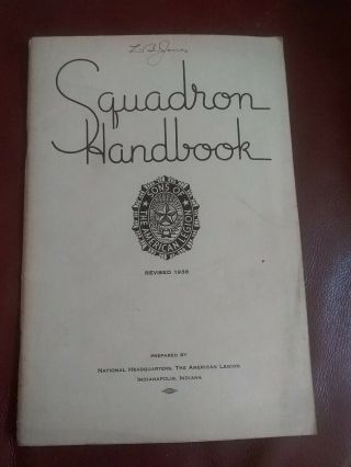 1938 Sons Of American Legion Squadron Handbook From National Headquarters
