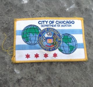 City Of Chicago Department Of Aviation 4.  5 " X 2.  75 " Cloth Patch