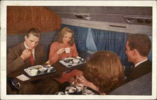 United Airlines Airplane Interior Mailed By Passenger 1949 Postcard
