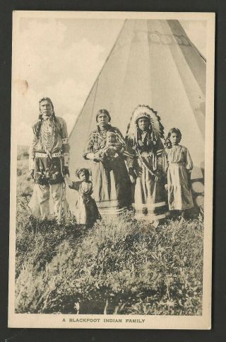 Blackfoot Native American Indians Great Northern Railway - Albertype Postcard