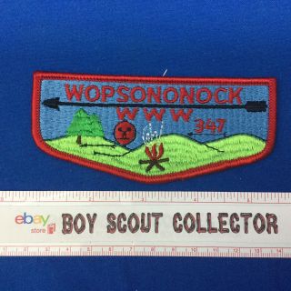 Boy Scout Oa Wopsononock Lodge 347 S1 Order Of The Arrow Pocket Flap Patch