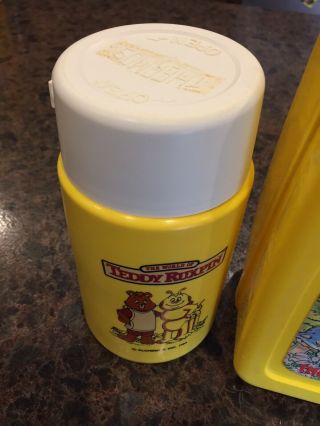 Vintage World Of Teddy Ruxpin Plastic Lunchbox W/ Thermos 1980’s Thermos 3