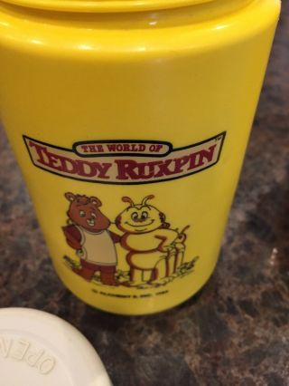 Vintage World Of Teddy Ruxpin Plastic Lunchbox W/ Thermos 1980’s Thermos 5
