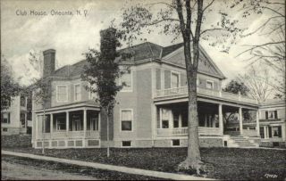 Oneonta Ny Club House C1910 Postcard Exc Cond