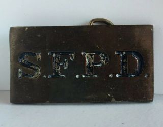 Vintage Sfpd Solid Brass Belt Buckle San Francisco Police Department