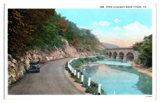 William Penn Highway Near Tyrone,  Pa Postcard 5f31