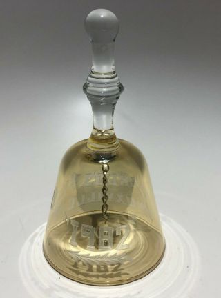 Vintage 1982 Knoxville Tn Worlds Fair Glass Bell Hand Engraved