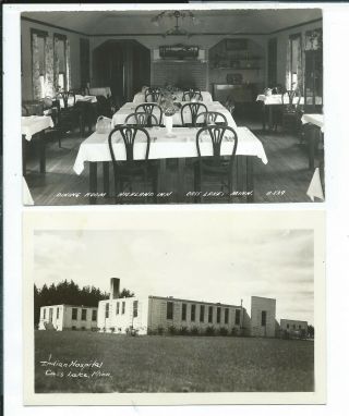 Cass Lake Mn Minnesota 2 Rppc Postcards Indian Hospital Dining Room Highland Inn