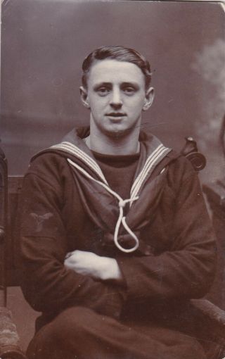 Old Vintage Photo Military Navy Sailor Uniform Handsome Man F3