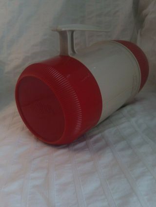 VINTAGE THERMOS KING SEELEY 6002 10 OZ.  RED AND TAN Hot and Cold 3