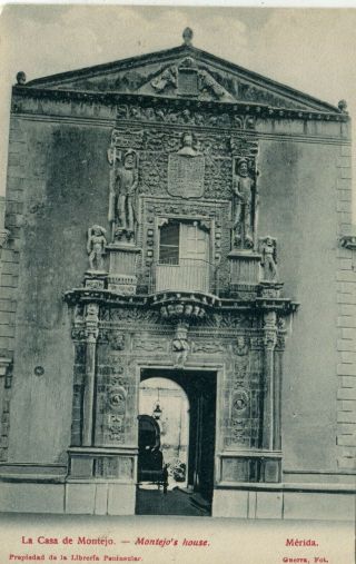 Mexico Merida - La Casa De Montejo Old Postcard
