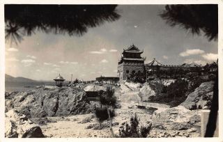 China Thailand ?asian Temple Panoramic View Tempel Real Photo Postcard