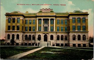 Waco Texas Baylor University Students On Path To Science Hall C1910 Postcard