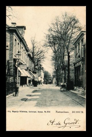 Dr Jim Stamps Street View Bussum Netherlands Postcard 1903