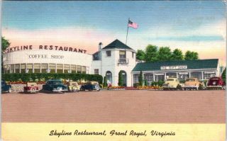 Front Royal,  Va Virginia Skyline Restaurant C1940s Cars Linen Roadside