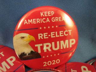 Of 22 Re Elect Trump 2020 Keep America Great Buttons Eagle Red Gop
