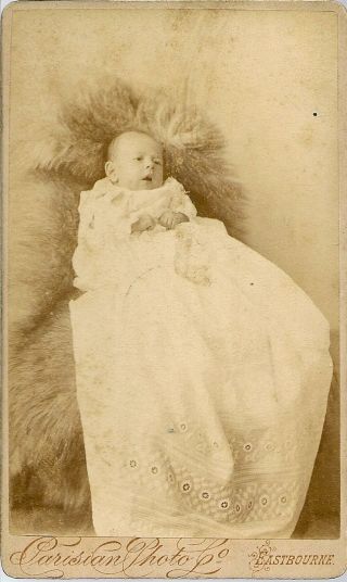 Victorian Carte De Visite Photograph - Baby - Christening Dress