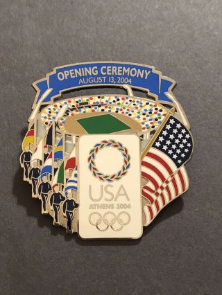 Opening Ceremony Olympics Athens August 13,  2004 Usa Pin