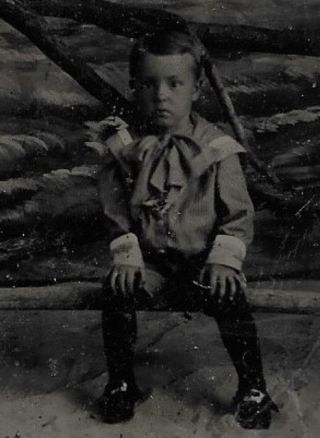 Tintype Photo T499 Young Boy In Cute Outfit Posing
