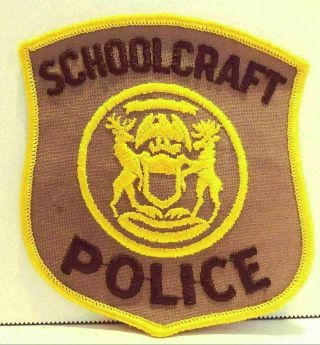 Vintage Schoolcraft Michigan Police Patch