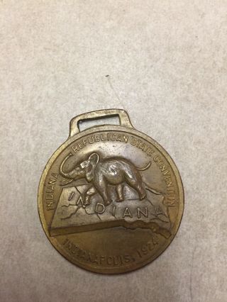 Vintage Indiana Republican State Convention Indianapolis 1924 Medal