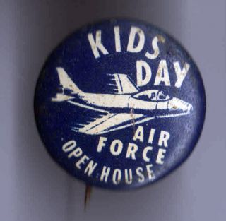 Vintage Kids Day Pin Air Force Open House Pinback Aviation Airplane