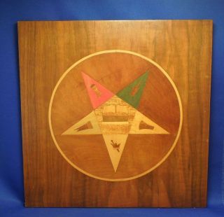 Order Of The Eastern Star Symbol Fraternal Brother Handmade Wall Plaque Inlay