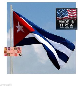 Cuba Bandera De Cuban 3x5 Foot - Poly Indoor/outdoor Flag Banner Usa Made