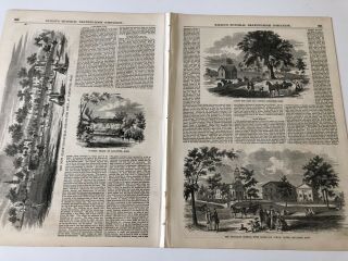 1856 Ballou’s Pictorial Print Views Of Lancaster Massachusetts Buildings 71519