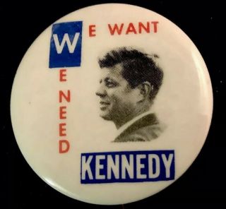 Jfk Political Pinback Jack Kennedy Button 1960 Pin Advertising Campaign Badge