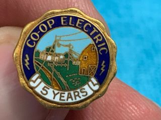 Co - Op Electric 5 Year Service Award Pin.  1/10 10k Gf