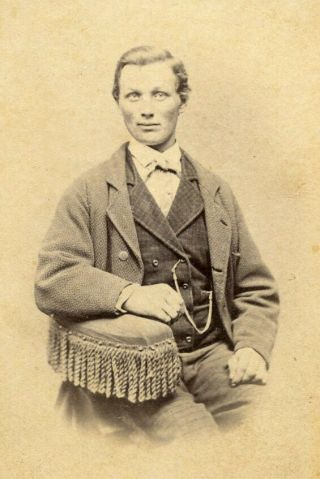 Antique Photo Cdv Handsome Young Man Fashion By Gustaf Berg Red Wing Minnesota