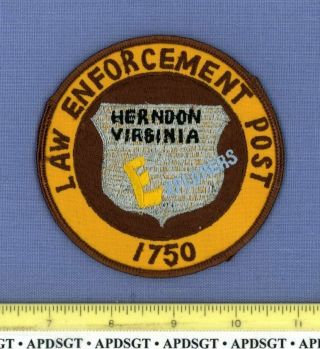 Herndon Law Enforcement Explorer Post 1750 Virginia Sheriff Police Patch Mylar