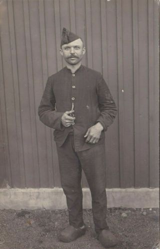 Old Vintage Photo Military Soldiers Uniform Smoking Pipe Hamburg Germany F2