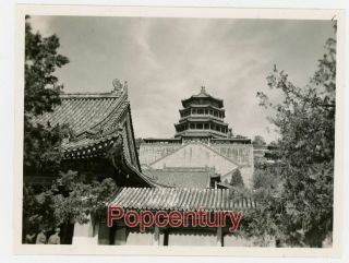 Pre Ww2 1938 China Photograph Peking Summer Palace Jade Peak Pagoda Wide Beijing
