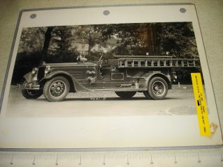 Sales Photograph 8 " X 10 " - 1930s American La France Fire Truck
