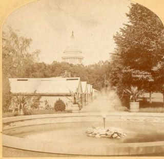 U.  S.  Capitol From Botanical Gardens,  Washington,  D.  C.  Kilburn Stereoview Photo