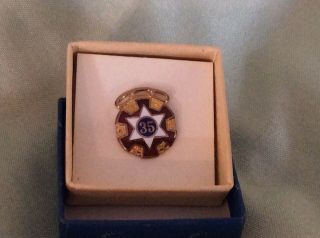 Vintage 10k Gold Independent Order Of Odd Fellows 35 Year Veteran Lapel Pin - Ioof