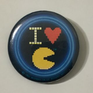 Vintage 1982 I Love Pac Man Button Pin Pinback Badge Midway 80s Heart Video Game