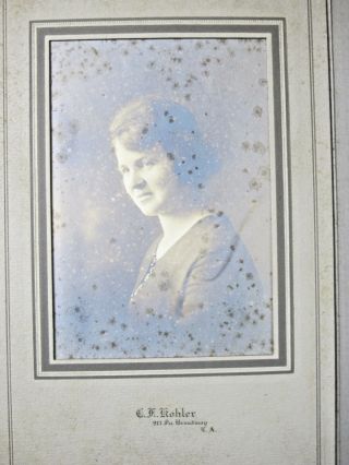 Vintage 1930s Paper Folded Frame Photo Woman Wife Mother Portrait Sleeve