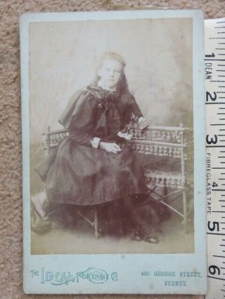 Antique Professional Photograph 10year Old Girl From C.  1900 Vintage Dress