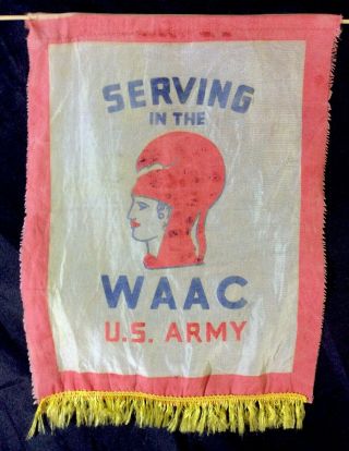 (z89) Small Wwii Women’s Auxiliary Army Corps Flag Serving In The Waac Us Army