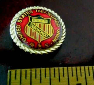 United States Taekwondo Union Us Flag Shield Pin