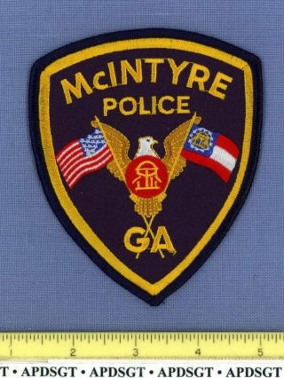 Mcintyre Georgia Sheriff Police Patch State Flag Gold Eagle