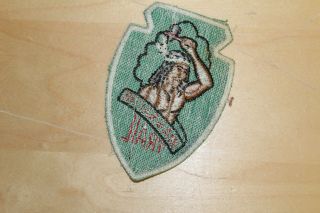 Vintage BSA Boy Scout Patch - Massacre Trail Arrowhead Shape 3