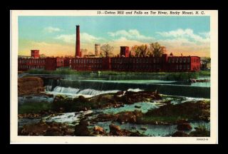 Dr Jim Stamps Us Postcard Cotton Mill And Falls Rocky Mount North Carolina