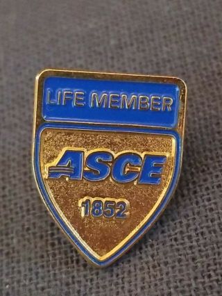 American Society Of Civil Engineers Asce Life Member Tie Tack Pin Pinback